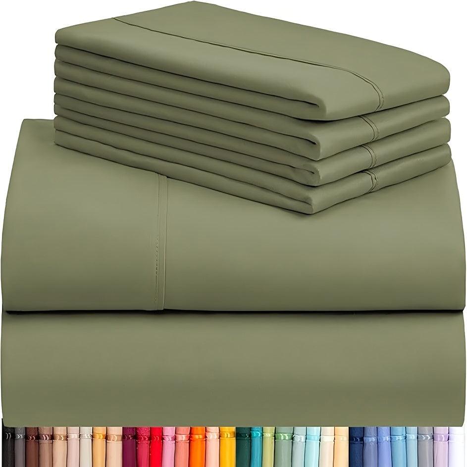 Luxury Cooling Sheet Set - 6 Pieces with Deep Pockets Soft Breathable Bedding