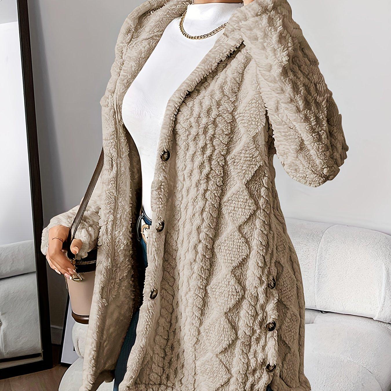 Cozy Quilted Faux Fur Cardigan - Elegant Hooded Outerwear for FallWinter