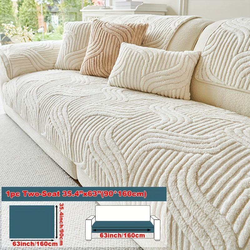 Plush Non-Slip Sofa Cover - Breathable Pet-Friendly Home Decor