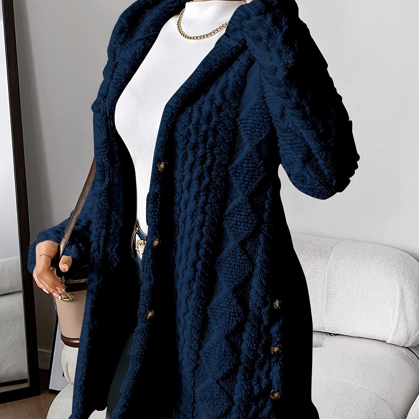 Cozy Quilted Faux Fur Cardigan - Elegant Hooded Outerwear for FallWinter