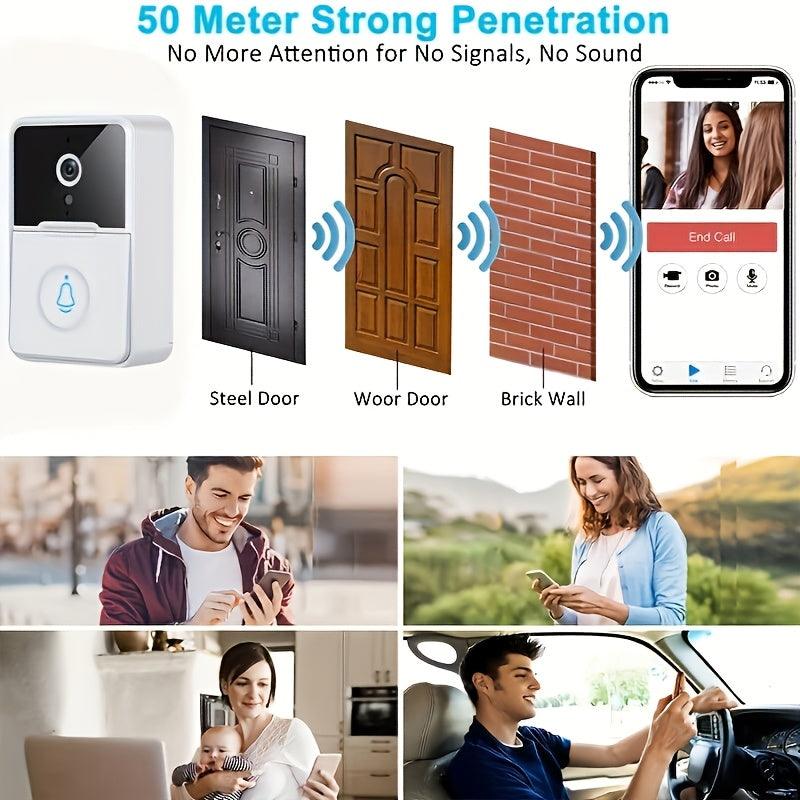 Smart Video Doorbell Camera - Wireless HD Night Vision with Two-Way Intercom