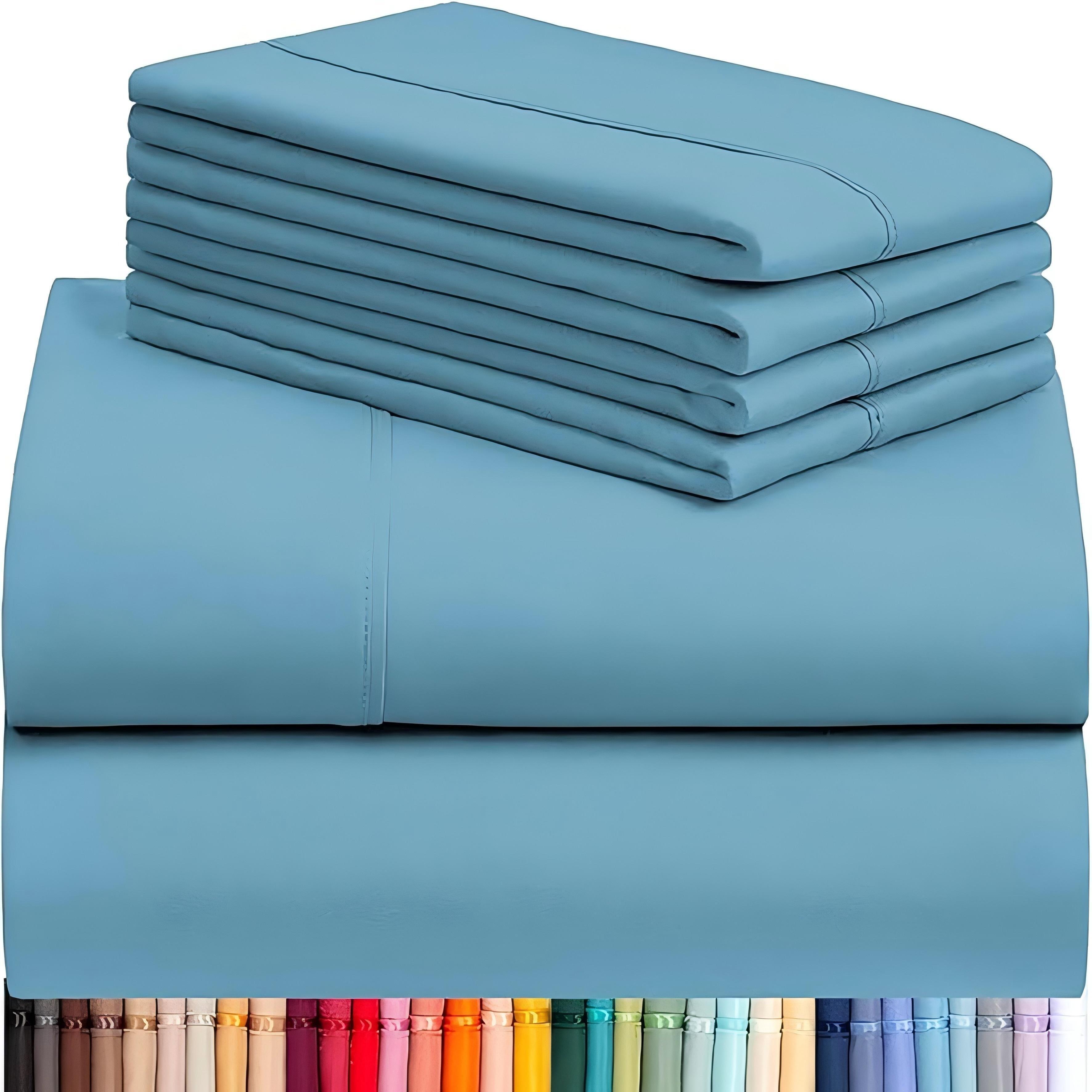 Luxury Cooling Sheet Set - 6 Pieces with Deep Pockets Soft Breathable Bedding