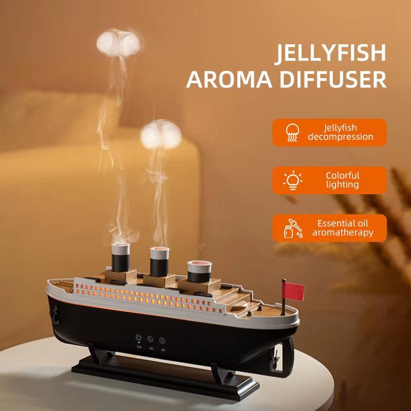 Titanic Ship Humidifier  Aroma Diffuser - Jellyfish Smoke Ring Spray Essential Oil Diffuser 250ml