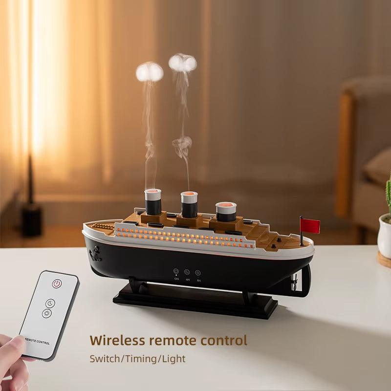 Titanic Ship Humidifier Aroma Diffuser - Jellyfish Smoke Ring Spray Essential Oil Diffuser 250ml - STOREBLITZ