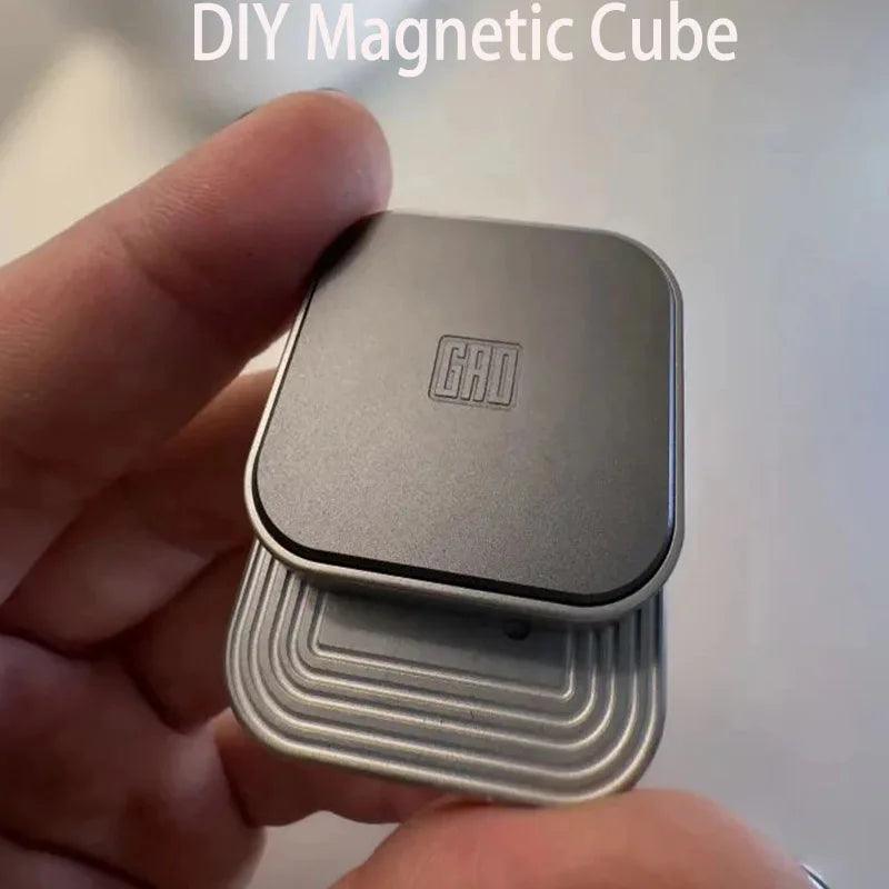 Magnetic Cube Fidget Slider - Metal Decompression Desk Toy for Adults  Kids