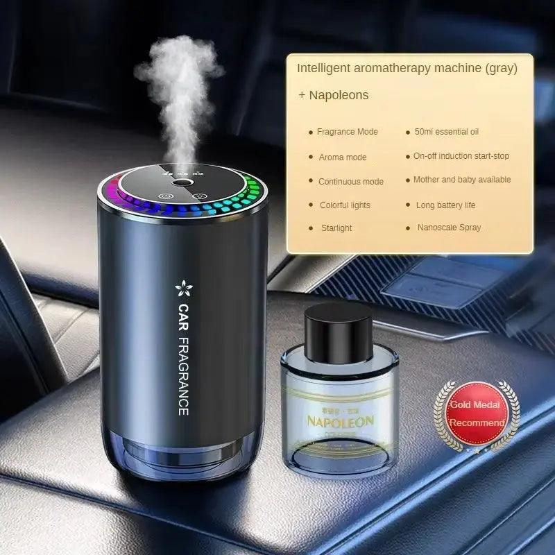 Car Aromatherapy Spray with Colorful Atmosphere Light - Automatic Odor Removal Device