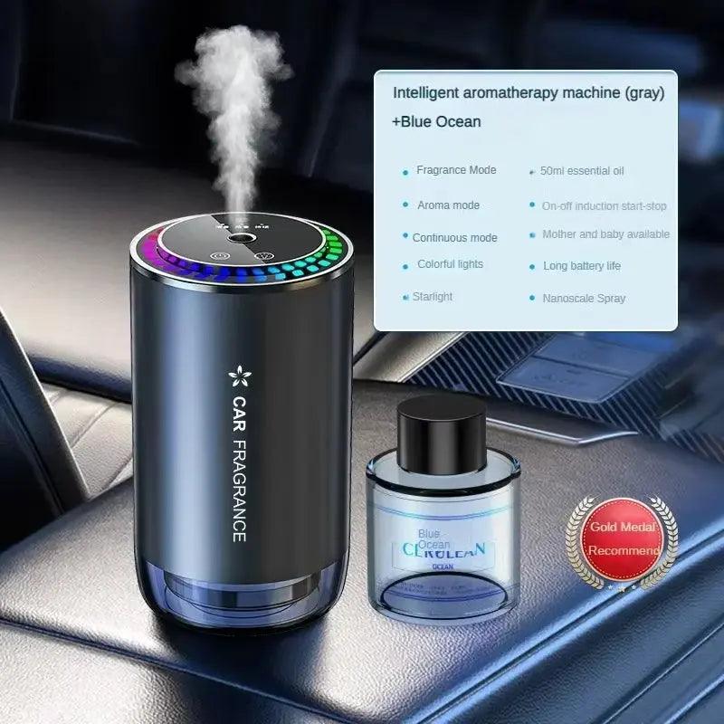 Aromatherapie-Spray fürs Auto mit buntem Atmosphärenlicht – automatisches Gerät zur Geruchsentfernung 