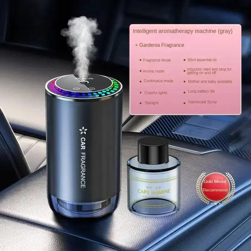 Car Aromatherapy Spray with Colorful Atmosphere Light - Automatic Odor Removal Device