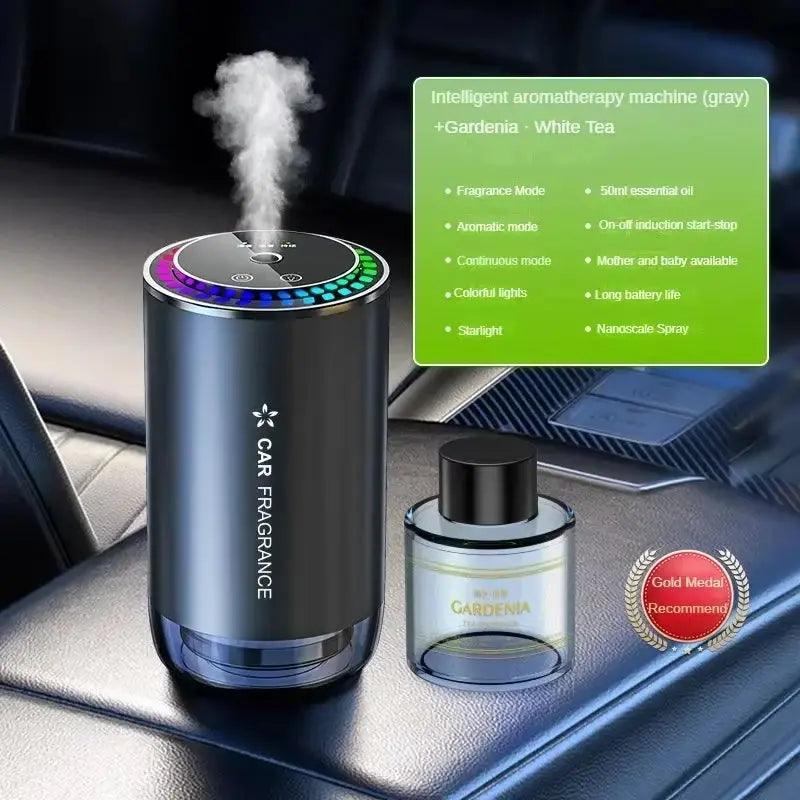 Aromatherapie-Spray fürs Auto mit buntem Atmosphärenlicht – automatisches Gerät zur Geruchsentfernung 