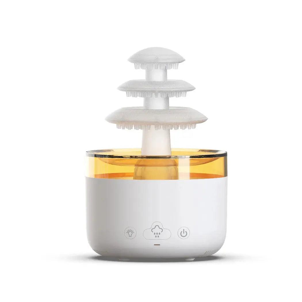 Diffuseur d'huiles essentielles avec humidificateur USB Cloud Rain - Brume silencieuse avec lumière colorée