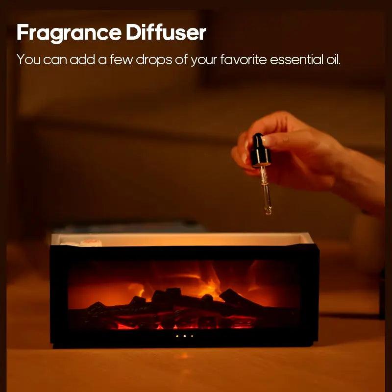 Humidificateur LED pour cheminée créative | Diffuseur d'arômes à distance avec arrêt automatique