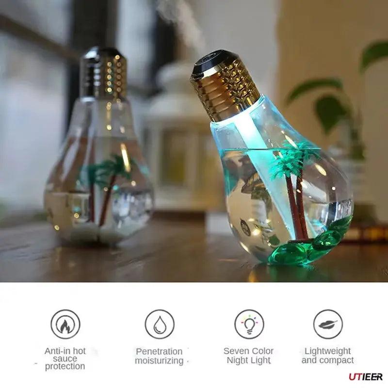 Creative USB Landscape Mist Night Light | Colorful Humidifier Bulb