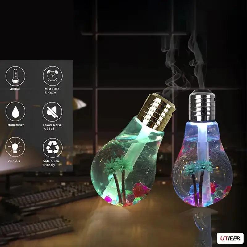 Creative USB Landscape Mist Night Light | Colorful Humidifier Bulb