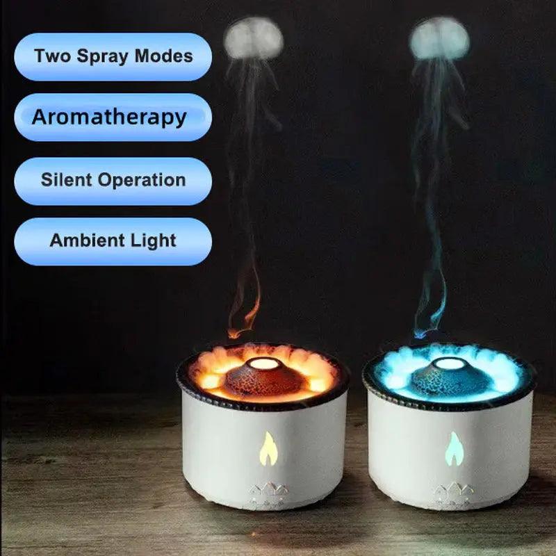 Creative Volcano Aromatherapie-Luftbefeuchter | Quallenflammen-Diffusor für ätherische Öle