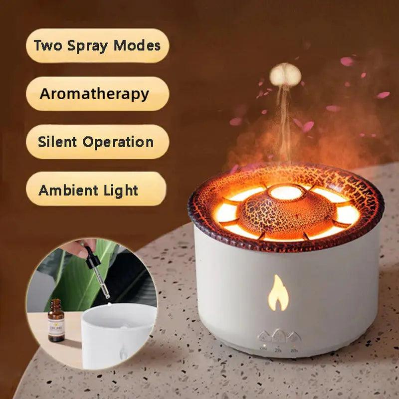 Creative Volcano Aromatherapy Humidifier | Jellyfish Flame Essential Oil Diffuser