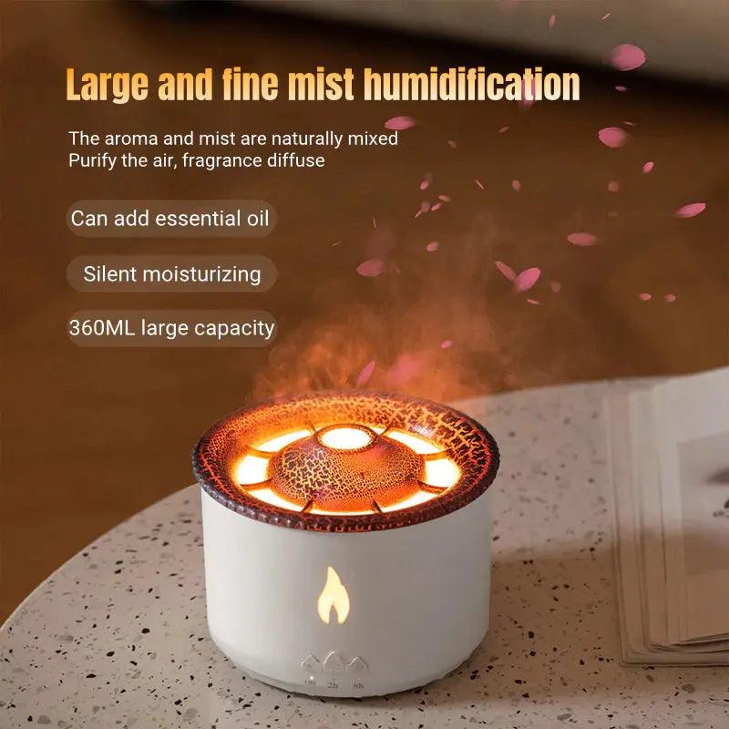 Creative Volcano Aromatherapy Humidifier | Jellyfish Flame Essential Oil Diffuser