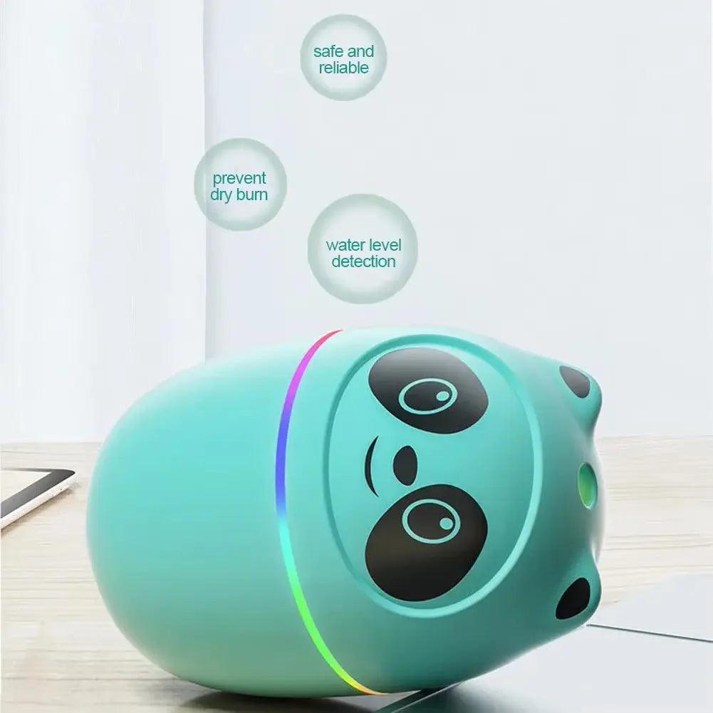 Niedlicher Panda-Luftbefeuchter-Aroma-Diffusor - USB-aufladbarer Kaltnebel-Sprüher mit Nachtlicht