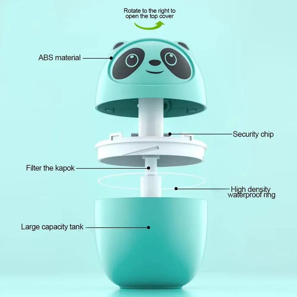 Cute Panda Humidifier  Aroma Diffuser - USB Rechargeable Cool Mist Sprayer with Night Light