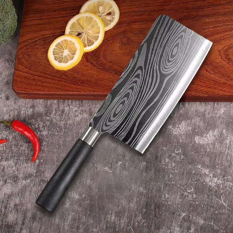 Damascus Pattern Chef Knife Set | Laser-Etched Stainless Steel Kitchen Utility Kit