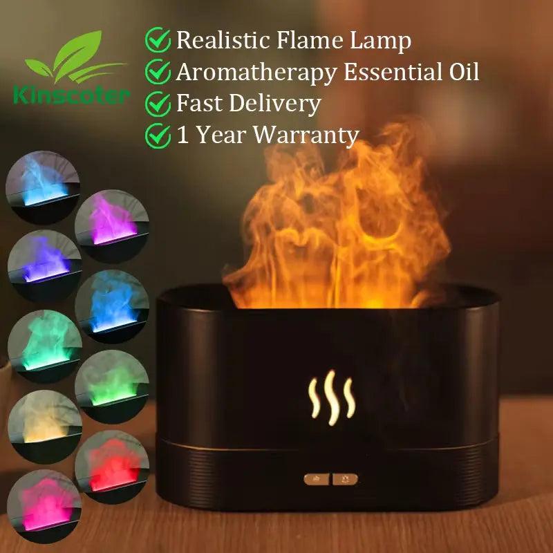 Flame LED Aroma Diffuser | Ultrasonic Cool Mist Essential Oil Humidifier