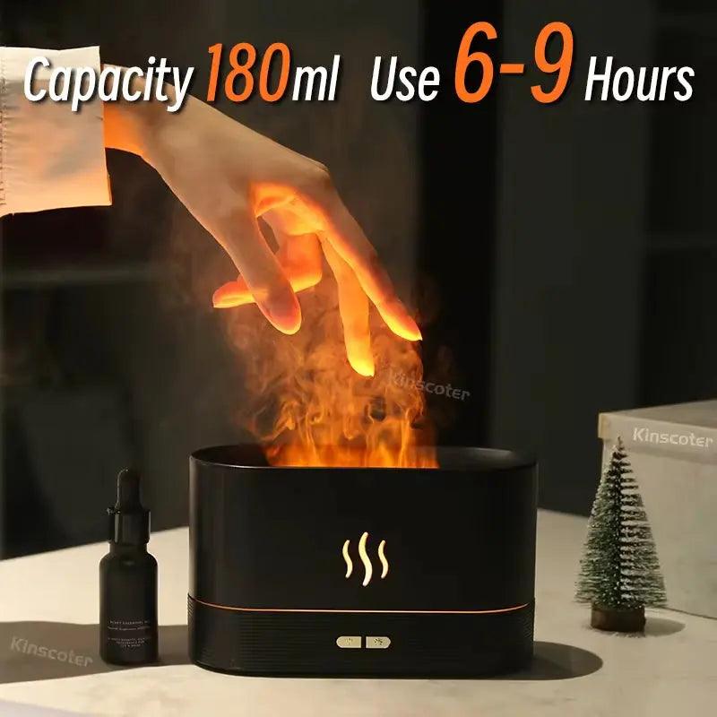 Flame LED Aroma Diffuser | Ultrasonic Cool Mist Essential Oil Humidifier