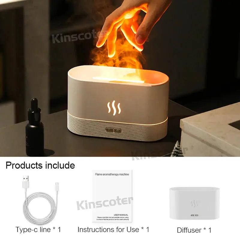 Flame LED Aroma Diffuser | Ultrasonic Cool Mist Essential Oil Humidifier