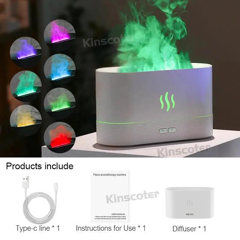 Flammen-LED-Aroma-Diffusor | Ultraschall-Luftbefeuchter mit kühlem Nebel für ätherische Öle