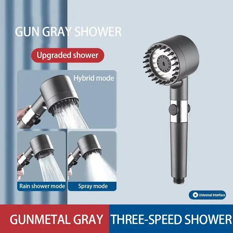 High-Pressure 3-Mode Shower Head | Massage & Rain Shower Faucet