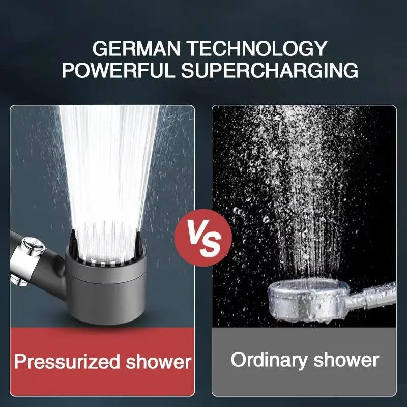 High-Pressure 3-Mode Shower Head | Massage & Rain Shower Faucet