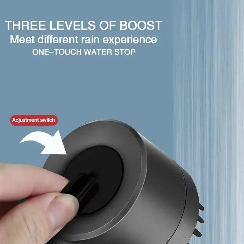 High-Pressure 3-Mode Shower Head | Massage & Rain Shower Faucet