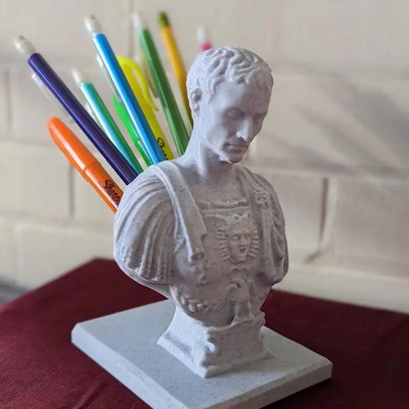 Julius Caesar Desk Pen Holder | Historical Stationery Organizer - STOREBLITZ