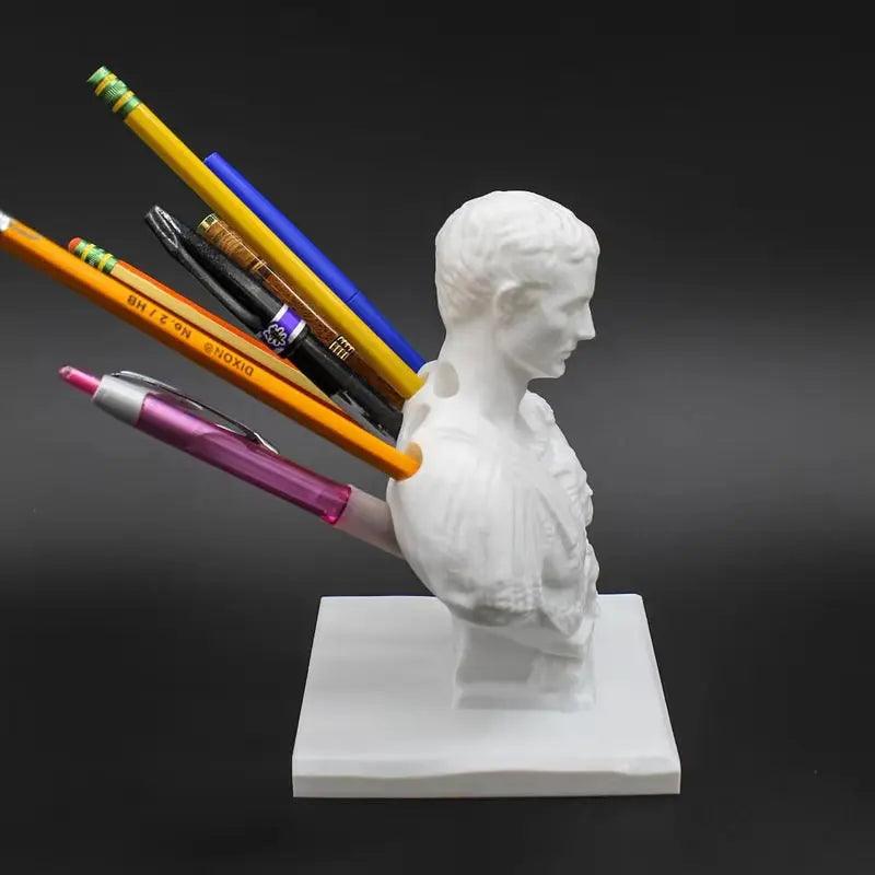 Julius Caesar Desk Pen Holder | Historical Stationery Organizer