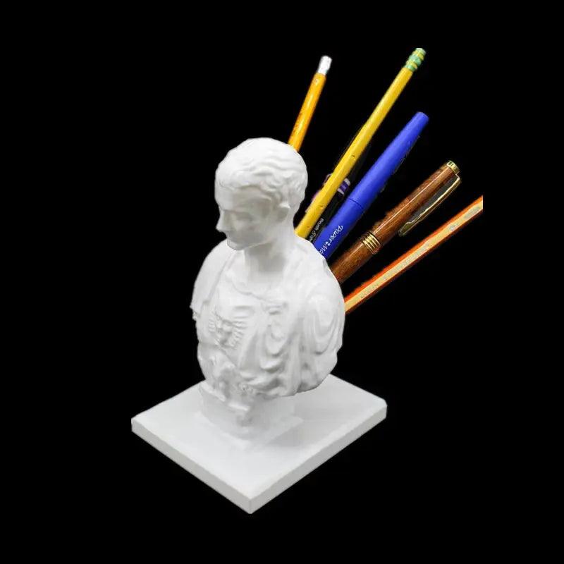 Julius Caesar Desk Pen Holder | Historical Stationery Organizer