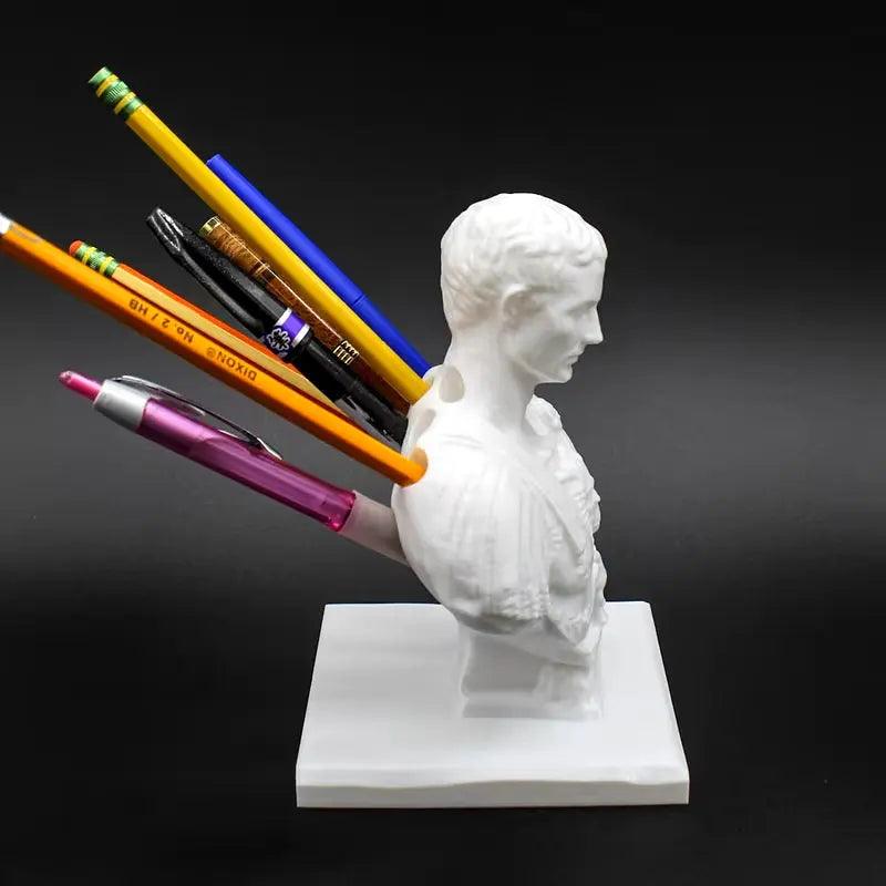 Julius Caesar Desk Pen Holder | Historical Stationery Organizer - STOREBLITZ