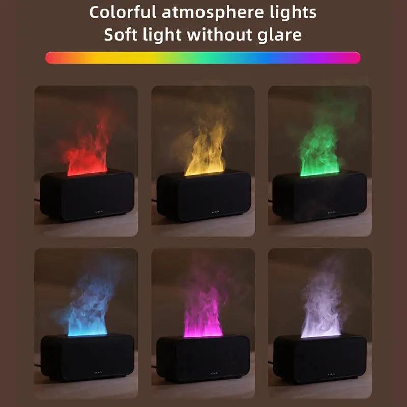 Humidificateur d'aromathérapie à flamme LED | Diffuseur de brume colorée