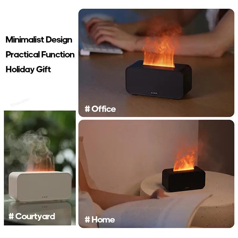 LED Flame Aromatherapy Humidifier | Colorful Mist Diffuser