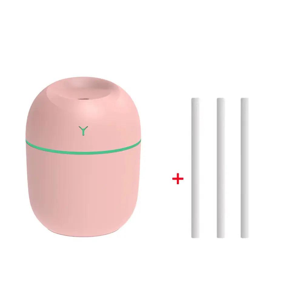 Mini humidificateur d'air diffuseur d'huiles essentielles - Portable 220 ml avec veilleuse LED pour la maison, la voiture, le bureau