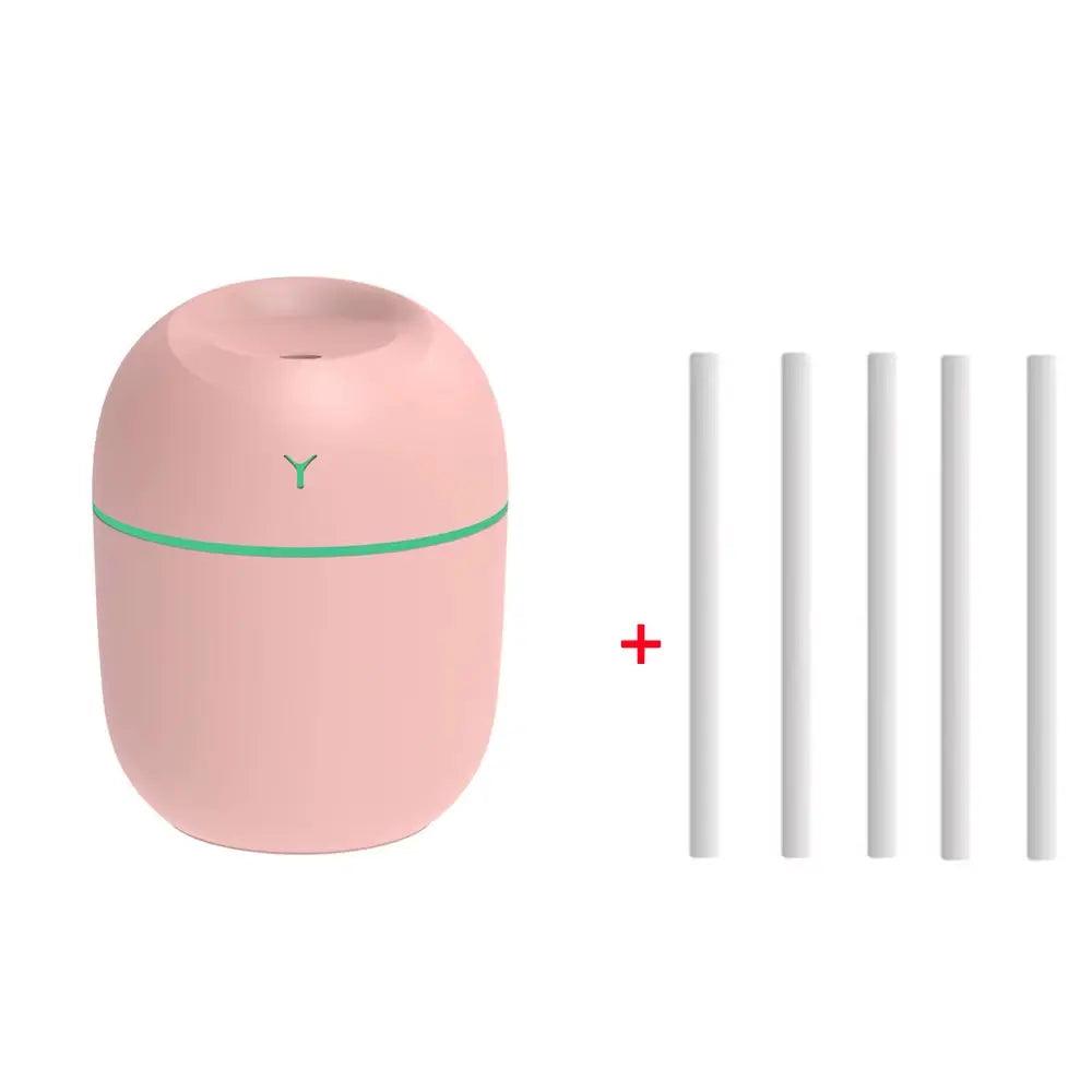 Mini humidificateur d'air diffuseur d'huiles essentielles - Portable 220 ml avec veilleuse LED pour la maison, la voiture, le bureau