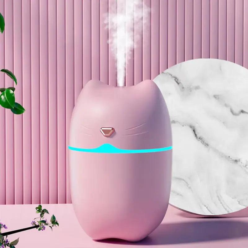 Mini humidificateur diffuseur 3 en 1 pour chat avec veilleuse - Brumisateur USB