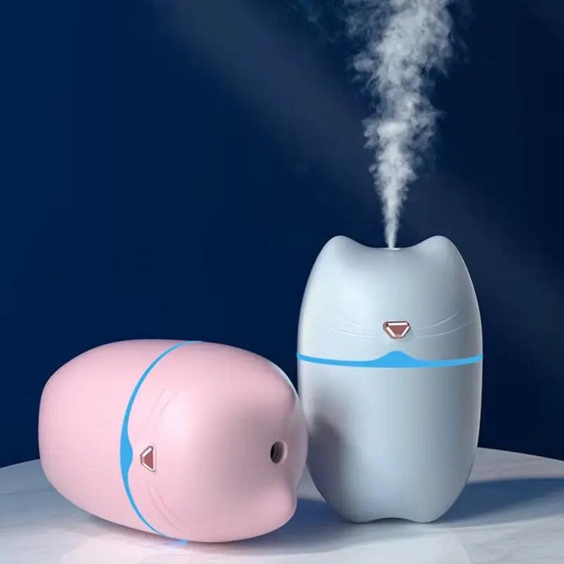 Mini 3-in-1 Cat Humidifier  Diffuser with Night Light - USB Mist Maker