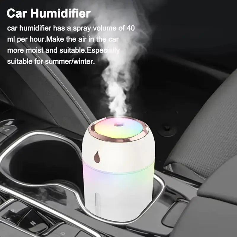 Mini humidificateur diffuseur d'arômes pour voiture - Purificateur de brume LED portable pour la maison et les voyages