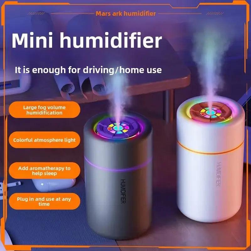 Mini USB Humidifier  Essential Oil Diffuser - Aromatherapy Mist Maker with Colorful Lights for Car  Home