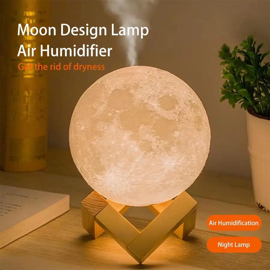 Diffuseur d'huiles essentielles et d'arômes Moon avec lumières colorées 