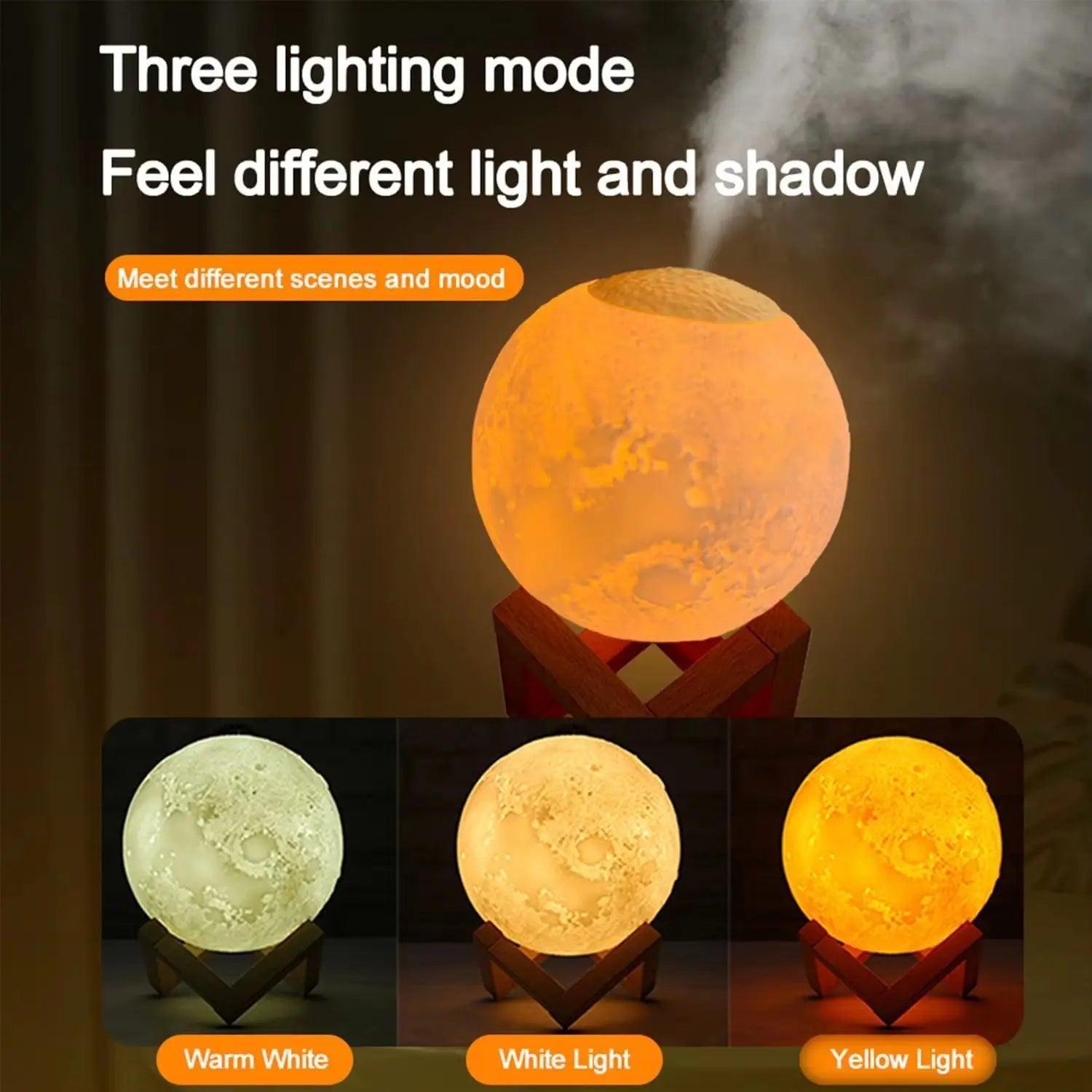 Moon Essential Oil Aroma Diffuser with colored Lights