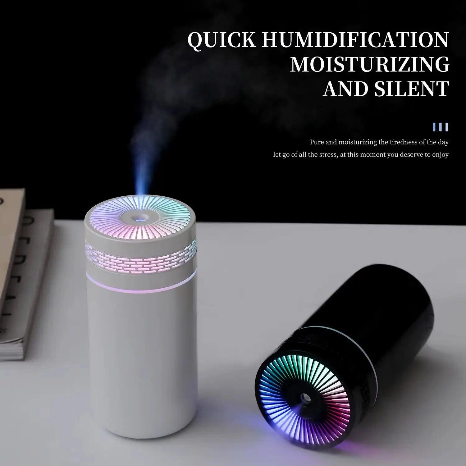 Portable Car Humidifier - Mini USB Essential Oil Diffuser with LED Light 250ML - STOREBLITZ