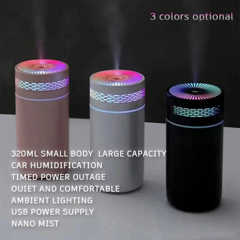 Portable Car Humidifier - Mini USB Essential Oil Diffuser with LED Light 250ML