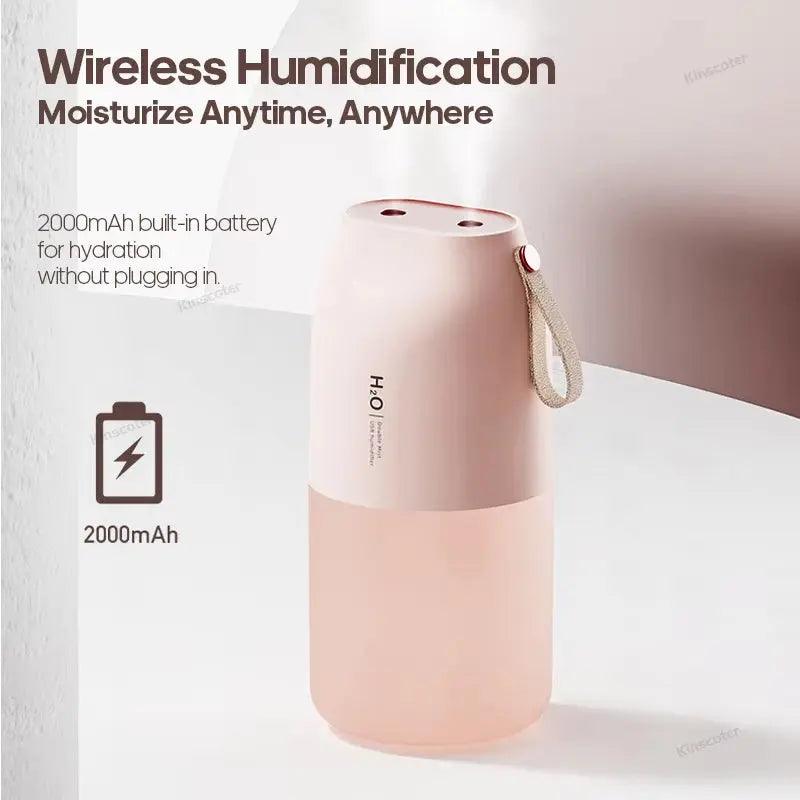 Tragbarer Dual-Mist-USB-Luftbefeuchter | 300 ml Auto-Lufterfrischer mit 2000 mAh Akku