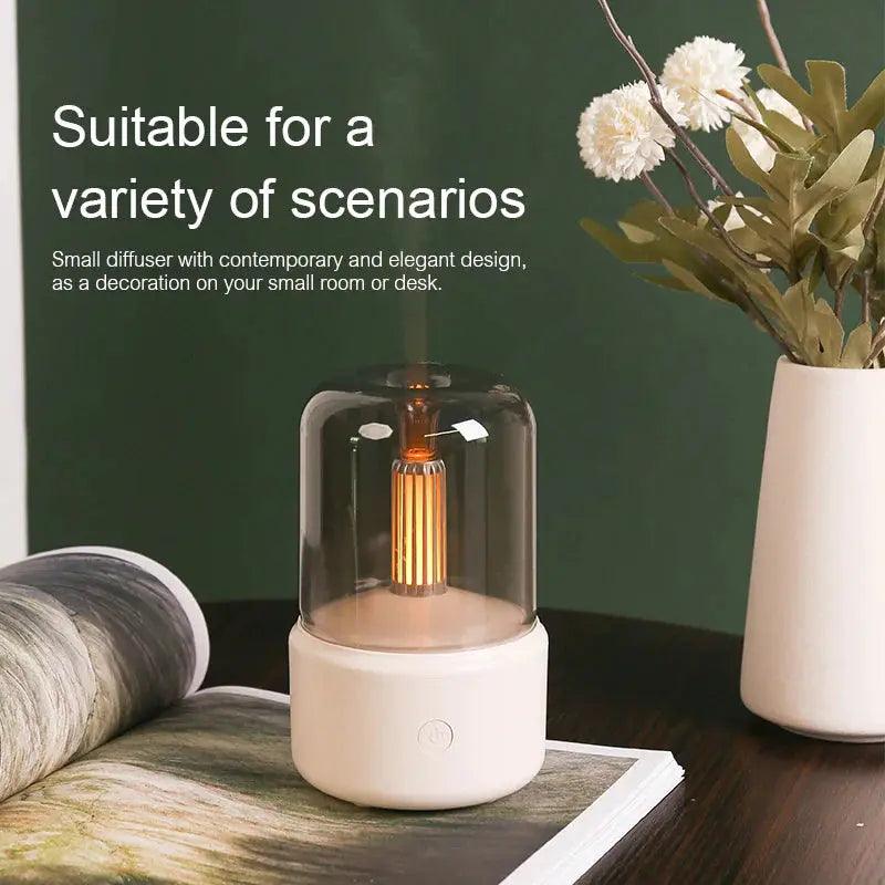 Portable Mini Aroma Diffuser - USB Essential Oil Humidifier with Night Light