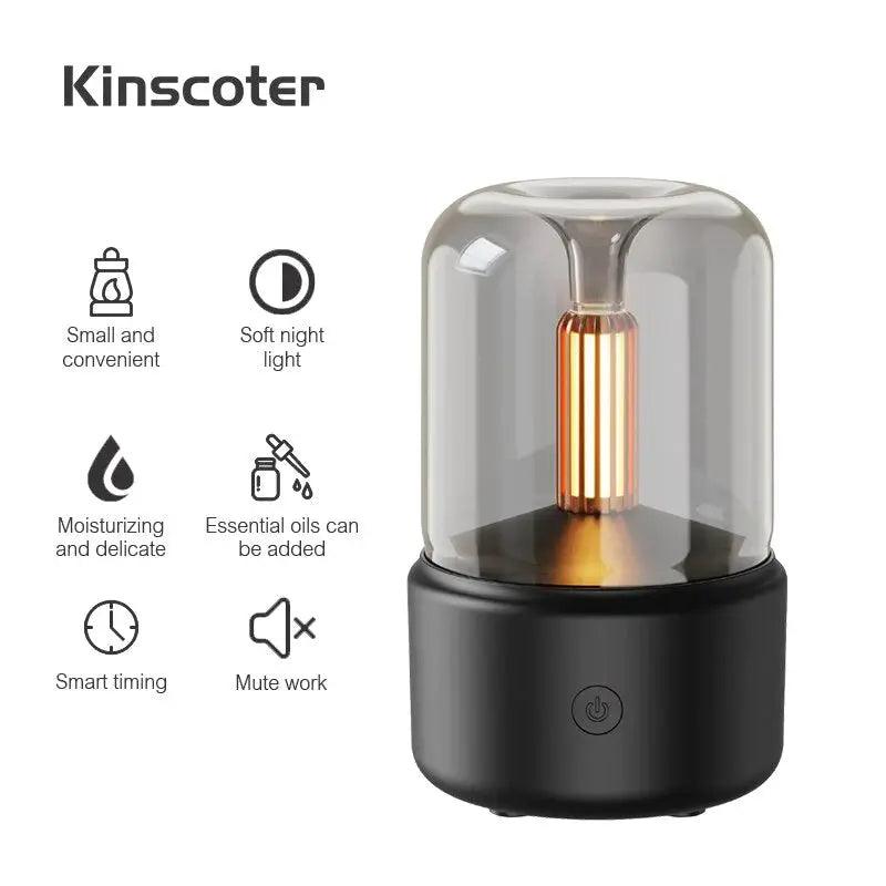 Portable Mini Aroma Diffuser - USB Essential Oil Humidifier with Night Light