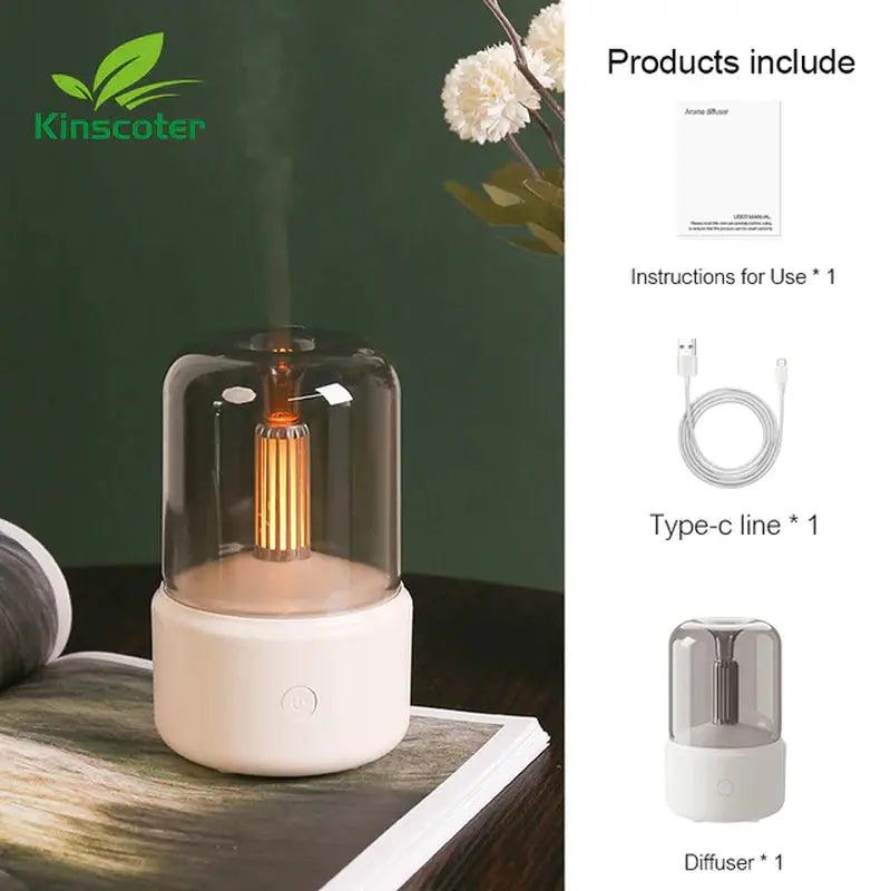 Portable Mini Aroma Diffuser - USB Essential Oil Humidifier with Night Light